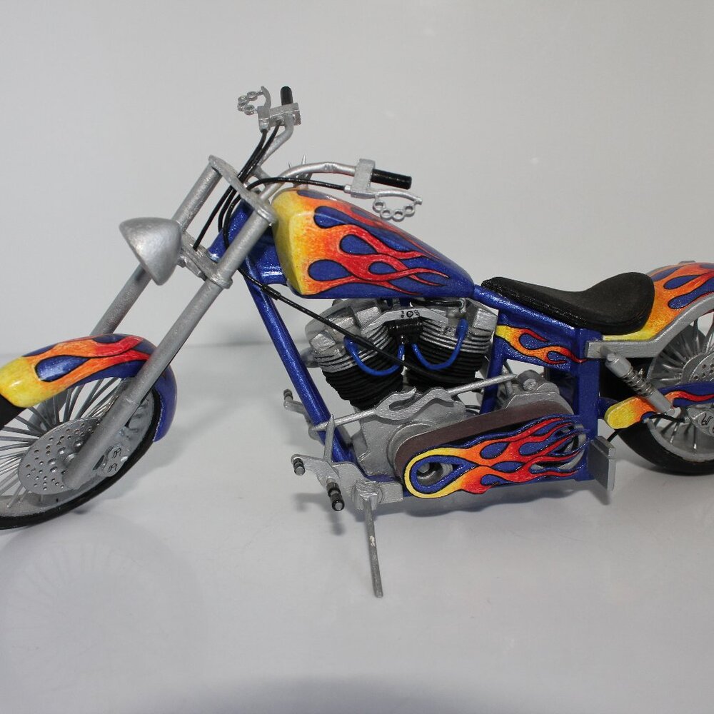 Hand Made Prisoner Art Intricate Motorcycle Made From Paper, Toothpicks 10"L